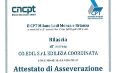 Sicurezza sul lavoro: CO.EDIL S.R.L. EDILIZIA COORDINATA seconda impresa asseverata in Lombardia